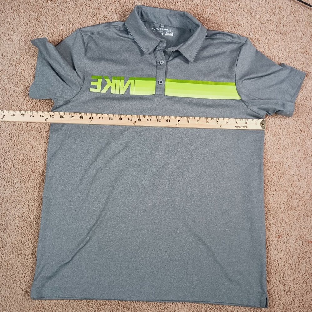 NIKE GOLF MENS GRAY/GREEN SPORT POLO SHIRT SIZE LARGE - Picture 4 of 8
